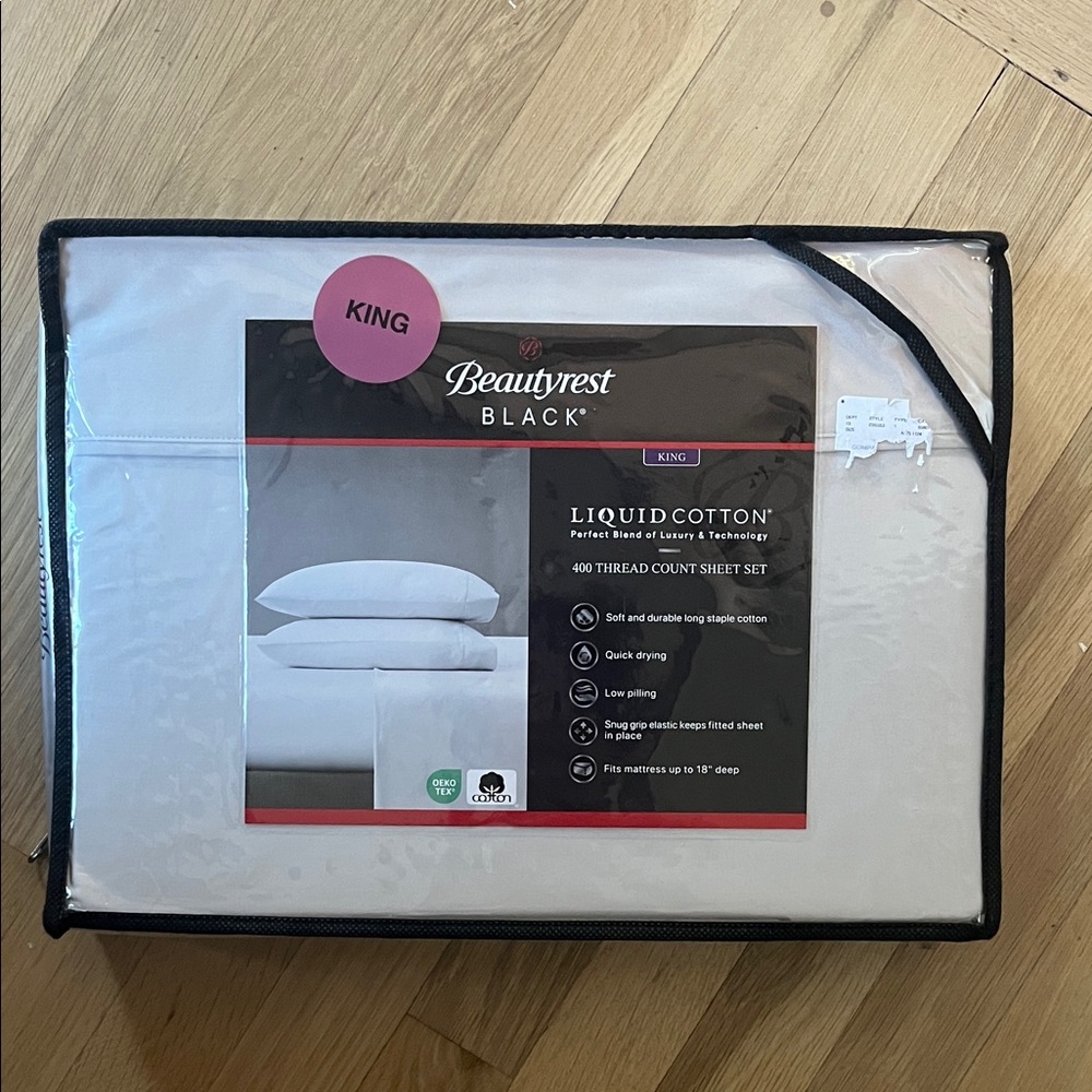 Beautyrest  Black Liquid Cotton King Sheet Set - Grey